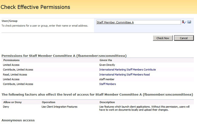 SharePoint Admin Toolkit Check Effective Permissions