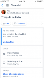 Kaizal Checklist