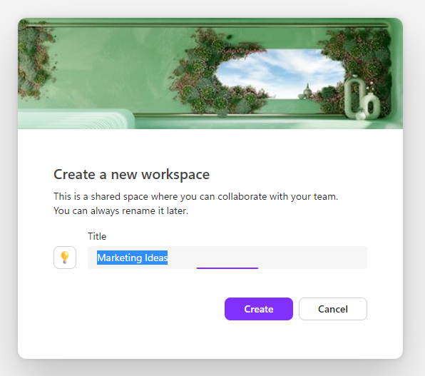 Create a new Loop workspace